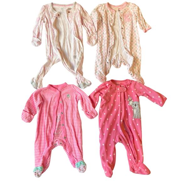 cloud island Other - Set of 4 Cloud Island Carter’s girl Footie Mittens nb 0-3M 2-way Zipper